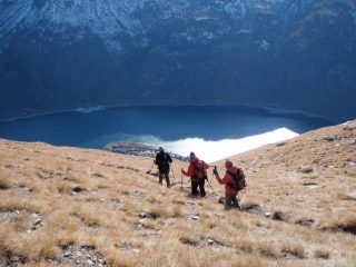 Nel canale Rocciabò con il lago sottostante di Ceresole