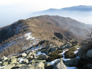 La cresta di salita vista dal Castel Oddino