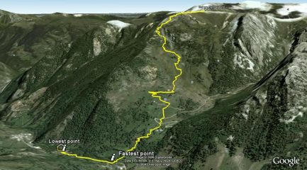 la traccia di salita