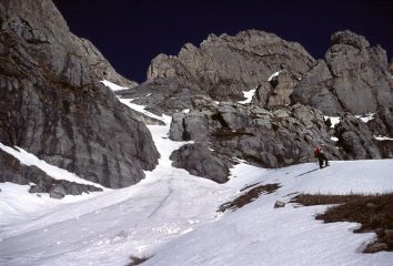 la conoide iniziale che precede il Canale delle Colme (19-1-2003)
