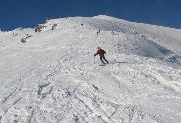 discesa nella parte alta, sulla dorsale