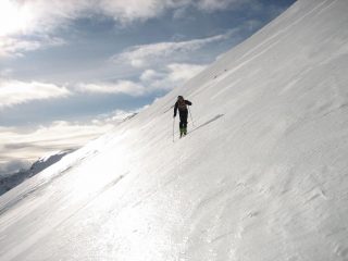 Marco sul pendio finale, si vede il 