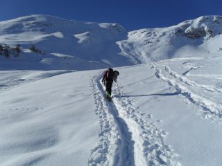 in salita dopo l'alpe Tsa di Chaligne