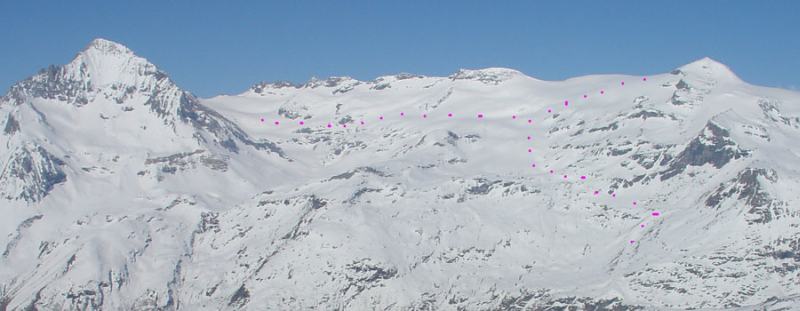 Percorsi del 5° e 6° giorno per il e dal Rifugio Arpont