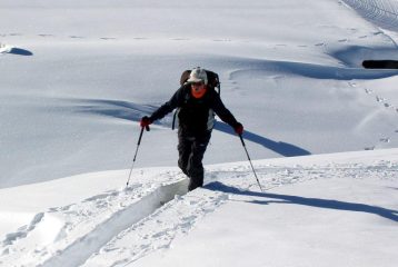 Ultime metri per Aldo in neve alta.