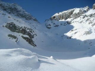 parte superiore dell'itinerario e vista del colle