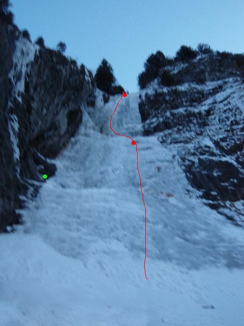 i primi due tiri-verde sosta intermedia possibile