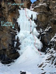 la linea di salita più battuta sul muro centrale.