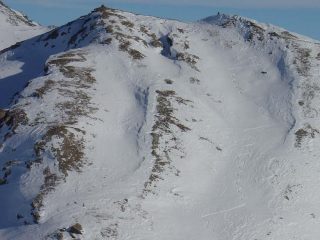 Versante ovest di discesa dalle Vallette verso Colletto Pelà