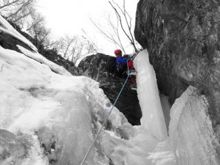 manuela sulla candelina della goulotte iniziale