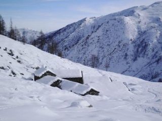 il vallone in salita quasi al colle