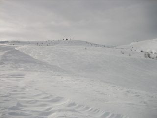 La pista del Plateau e il Redentore.