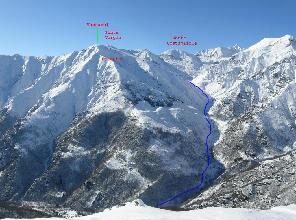 Itinerario Punta vergia visto dal Monte Servin