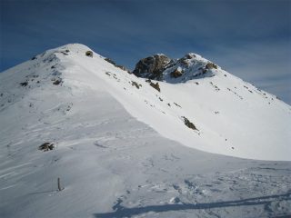 Dal colle Stau verso la vetta (a sx)
