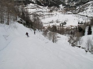 Arrivo a Pietraporzio sulla pista battuta dal gatto