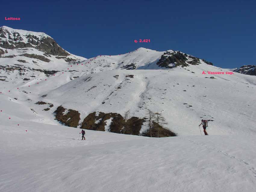 Itinerario quota 2.421 cresta Vasuero