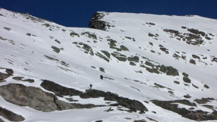 il pendio e la cresta finale verso il Mont Saint Marie (31-1-2010)