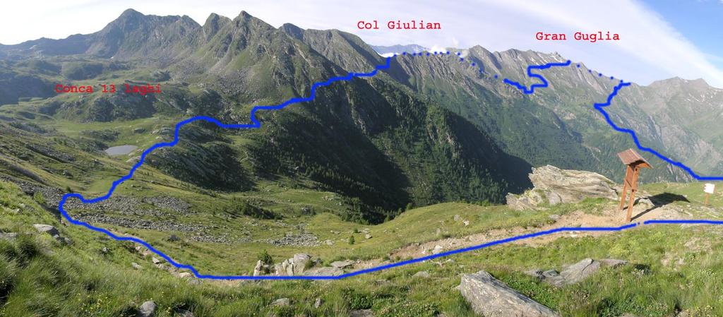 Itinerario visto dal Bric Rond