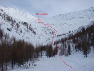  il percorso di salita al colle