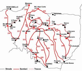Mappa schematica della zona
