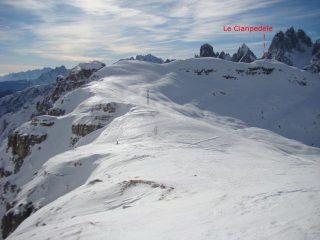 la dorsale che porta al Cianpedele vista dal Auronzo