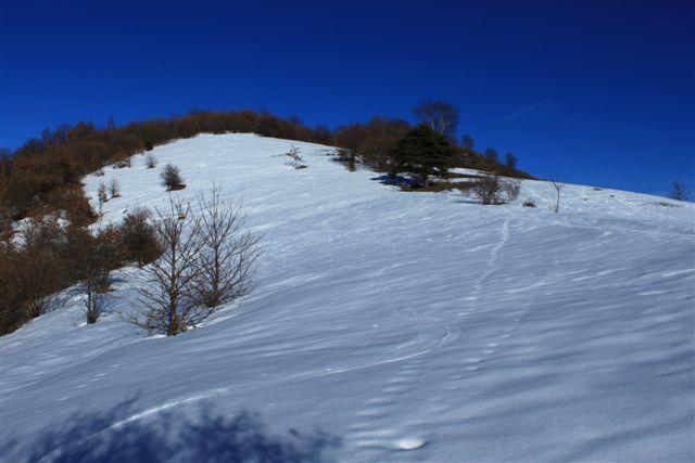 Arrivo a San Bernardo di Conio, e le tracce dello scialpinista
