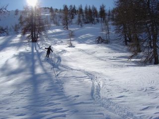 Discesa sul costone del Lusco