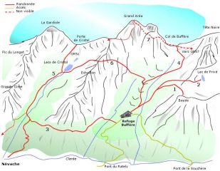 Mappa Nevache - Col de Buffère