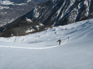 traccia di salita prima di raggiungere la dorsale