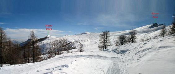 Uno sguardo sulla dorsale che collega il monte Tivoli alla Rocca Nera