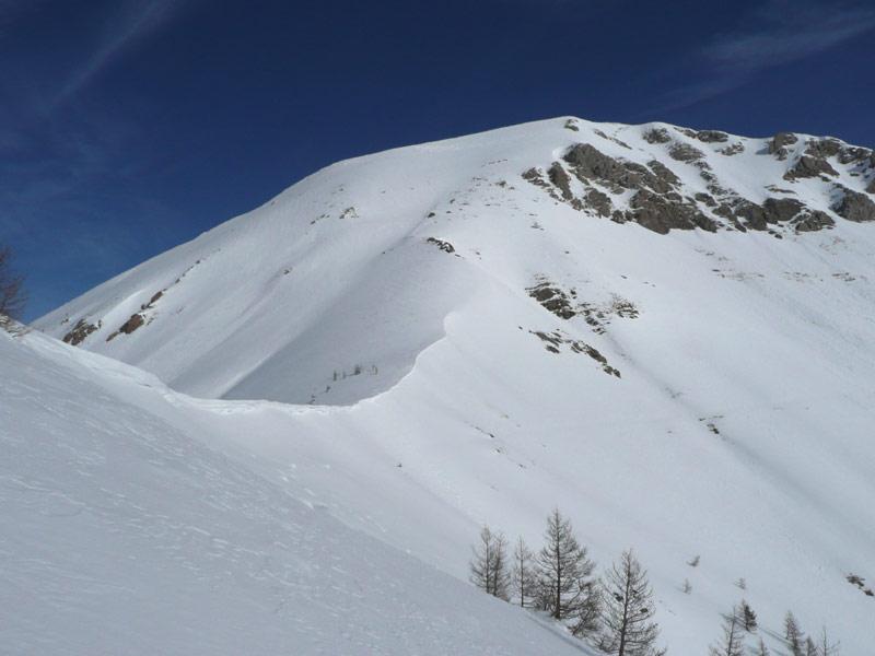 il pendio finale da poco sotto il colle selle vecchie