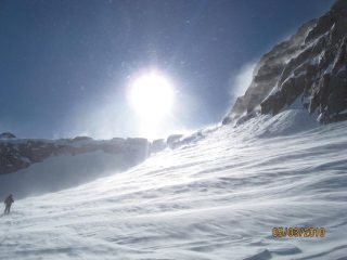 Vento forte e gelido al colle