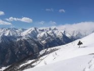 Panorama sulla Val Grande nella tormenta