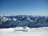 La Rocca Rossa vista dalla cima del M. Santa Maria (a sx del centro foto)