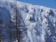 il pendio pericoloso tagliato incoscientemete