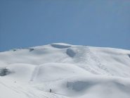 il pendio finale con le nostre firme
