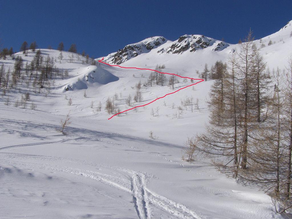 quota 2200 ca dove si risalgono i pendii verso destra