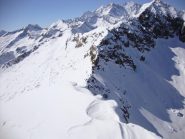 In basso il Colle del Laghetto e cresta verso la Moriana