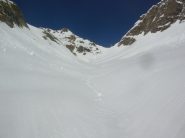 La valletta che adduce al Colle Santanel (2464m) dal versante Piamprato.