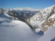 L' imbocco del canalone che scende dal Lago Giorso.