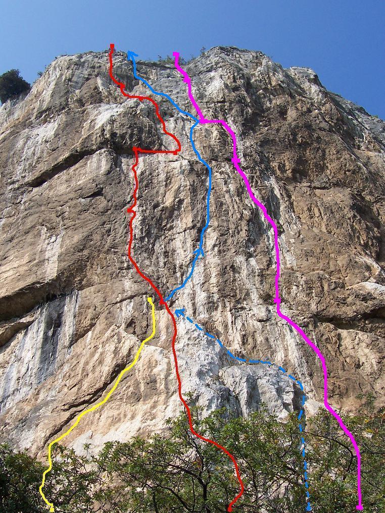 Rosso Da portaledge a portaledge,  Blu' Re Mida, Viola/fucsia Il Lato attivo dell'Infinito