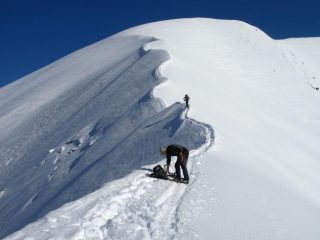 la cresta Sud-Est che si segue per raggiungere la cima (3-5-2009)
