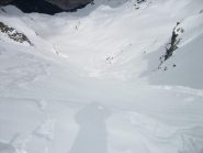 La discesa dal canale del Bondone.