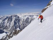 Mario sul pendio della cima Nord