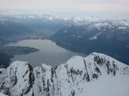 vista dalla cima verso il lago