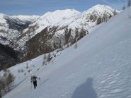 Inizia il ripido pendio di salita