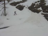 Guado sul conoide di valanga