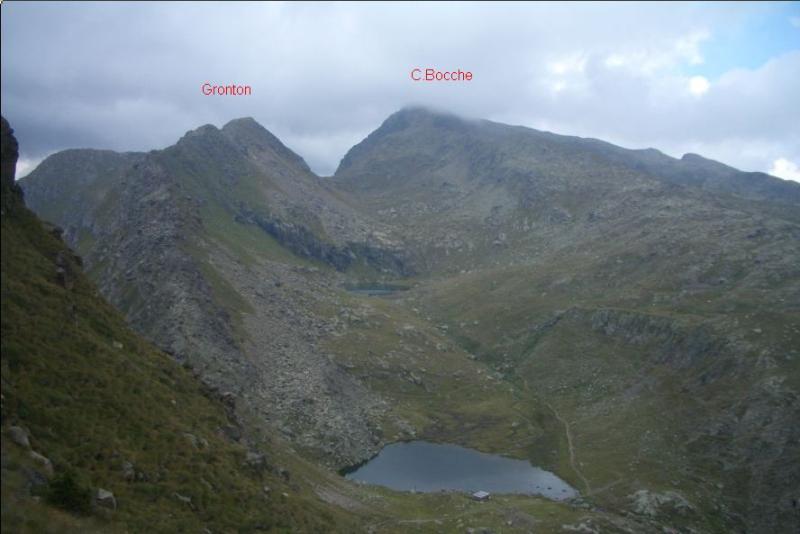 Cima Bocche e Cima Gronton sui laghi di Lusia