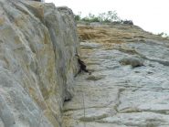 Il diedro, visibile anche dal fondovalle