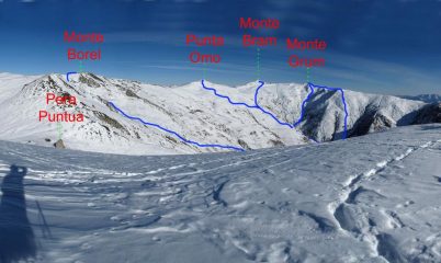 Itinerario Monte Bram e Grum dal monte Gorfi nel 2009